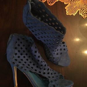 Blue ankle heels